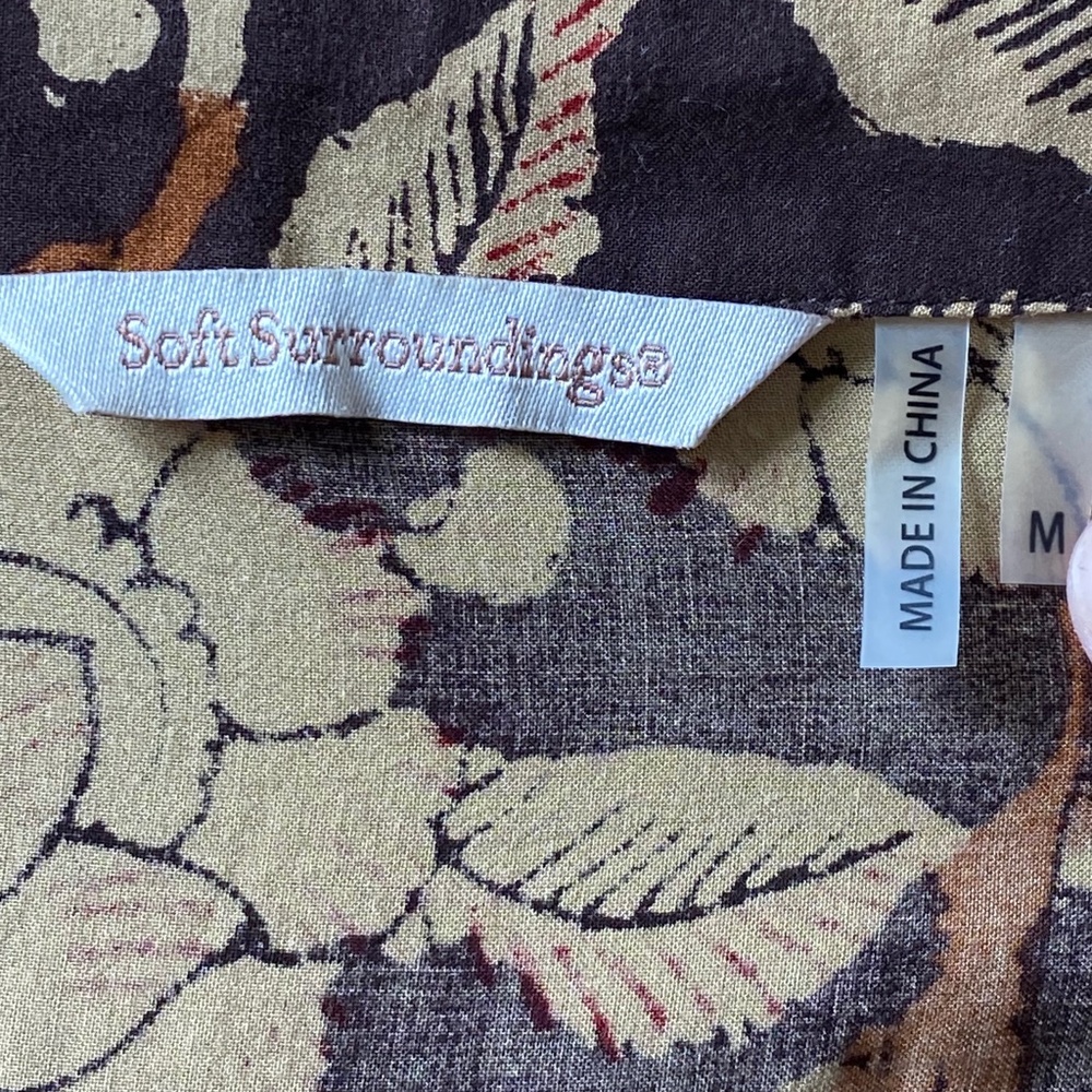 SOFT SURROUNDINGS BROWN FLORAL KIMONO - Picture 6 of 7